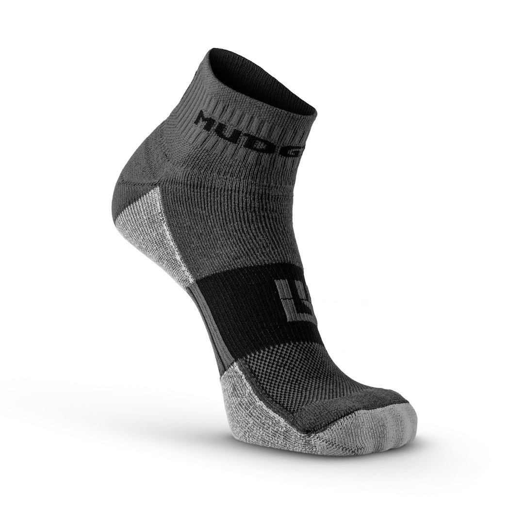 MudGear Quarter Crew Sock Gray/ Black
