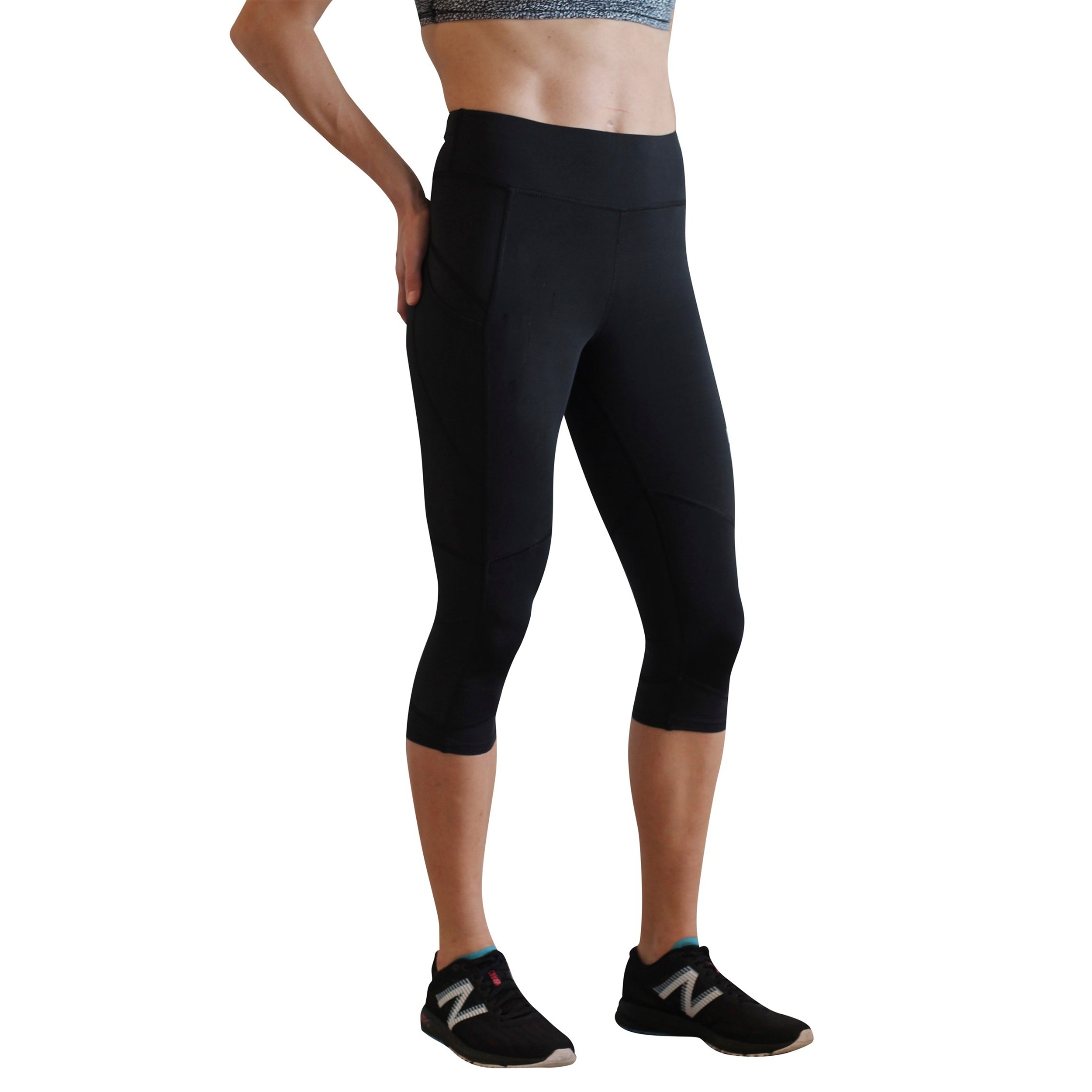 CompressionZ High Waisted Women's Yoga Leggings Running Gym Fitness Workout  Pants Plus Size Compression (Black, 2XL)