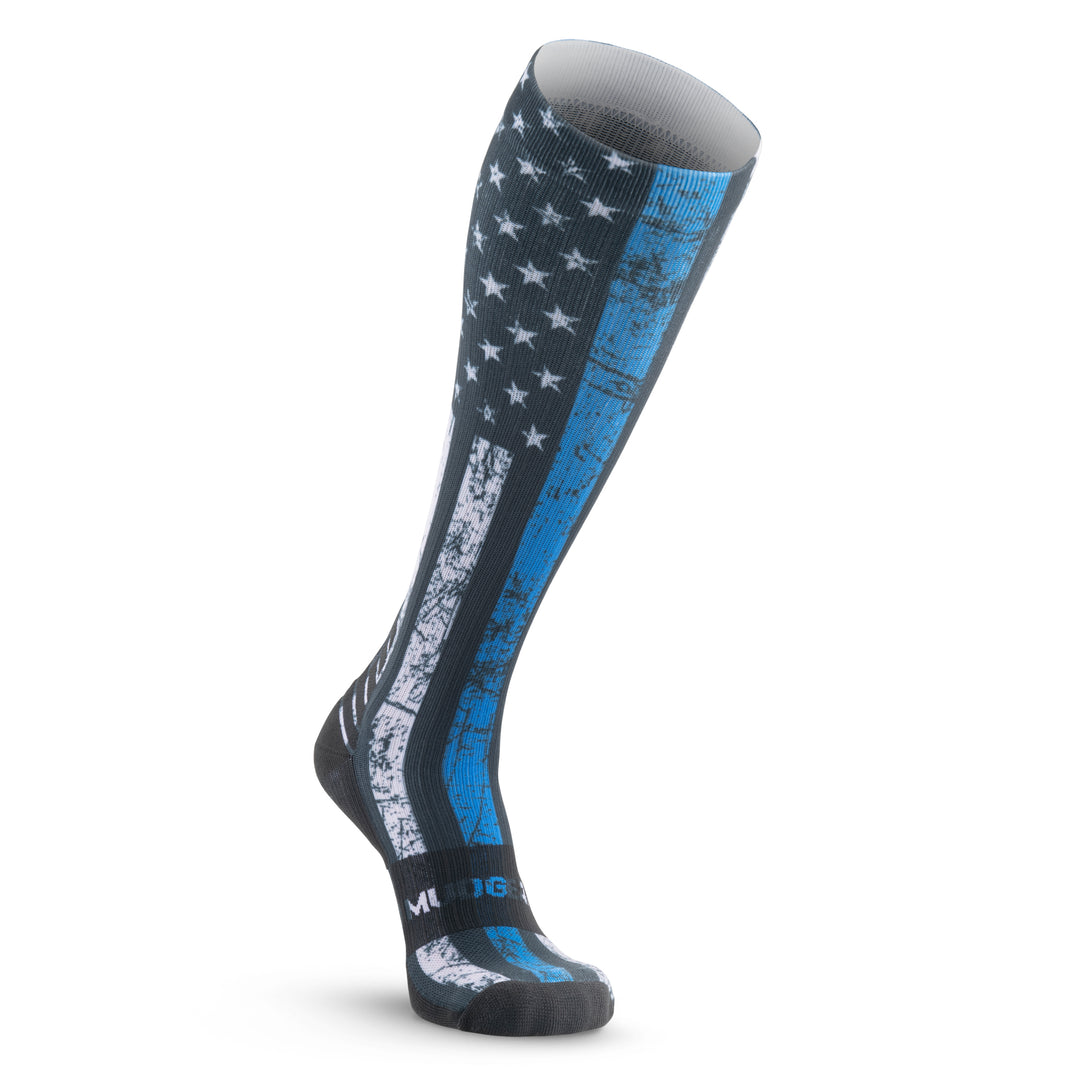 MudGear Custom First Responder Blue Line Compression Sock