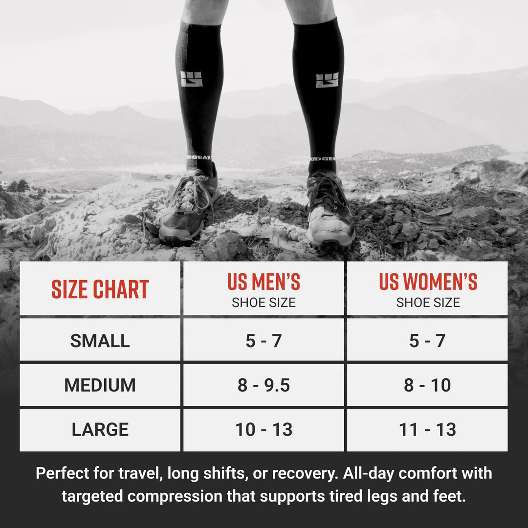 Tall Compression Socks (Black/Gray)