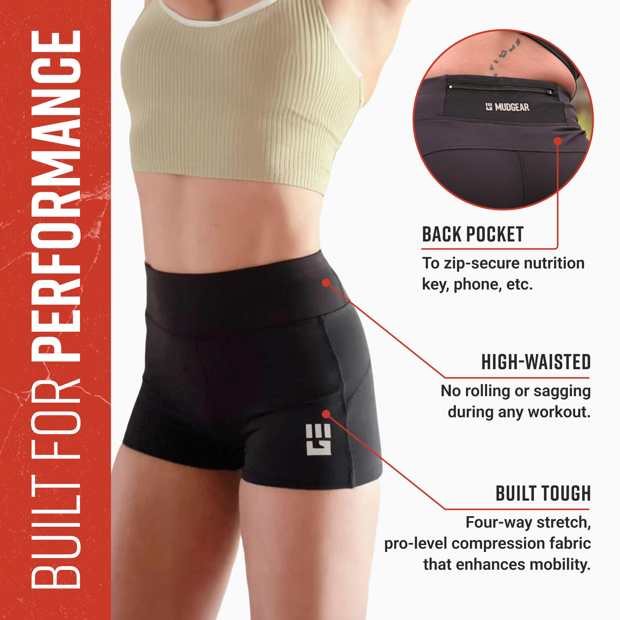 Women's Flex-Fit Compression Shorts 2-inch Inseam – MudGear