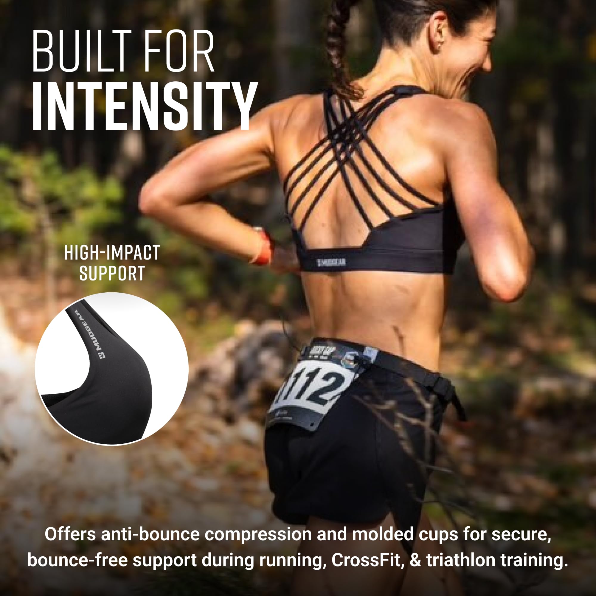 Women's Performance Sports Bra with Pockets - Black – MudGear