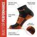 MudGear Quarter (¼) Crew Socks - Black/Orange (2 pair pack)