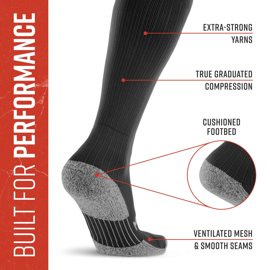 Tall Compression Socks Tactical Line (All Black) – MudGear