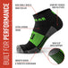 MudGear Quarter (¼) Crew Socks - Gray/Green (2 pair pack)