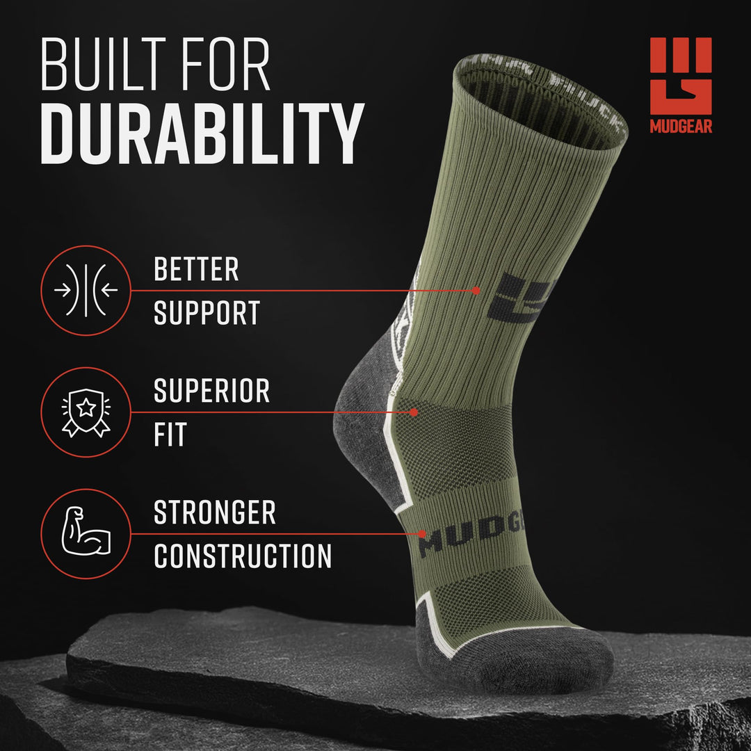 Heated Socks MudGear Ruck Sock (Military Tan Merino Wool Socks Men