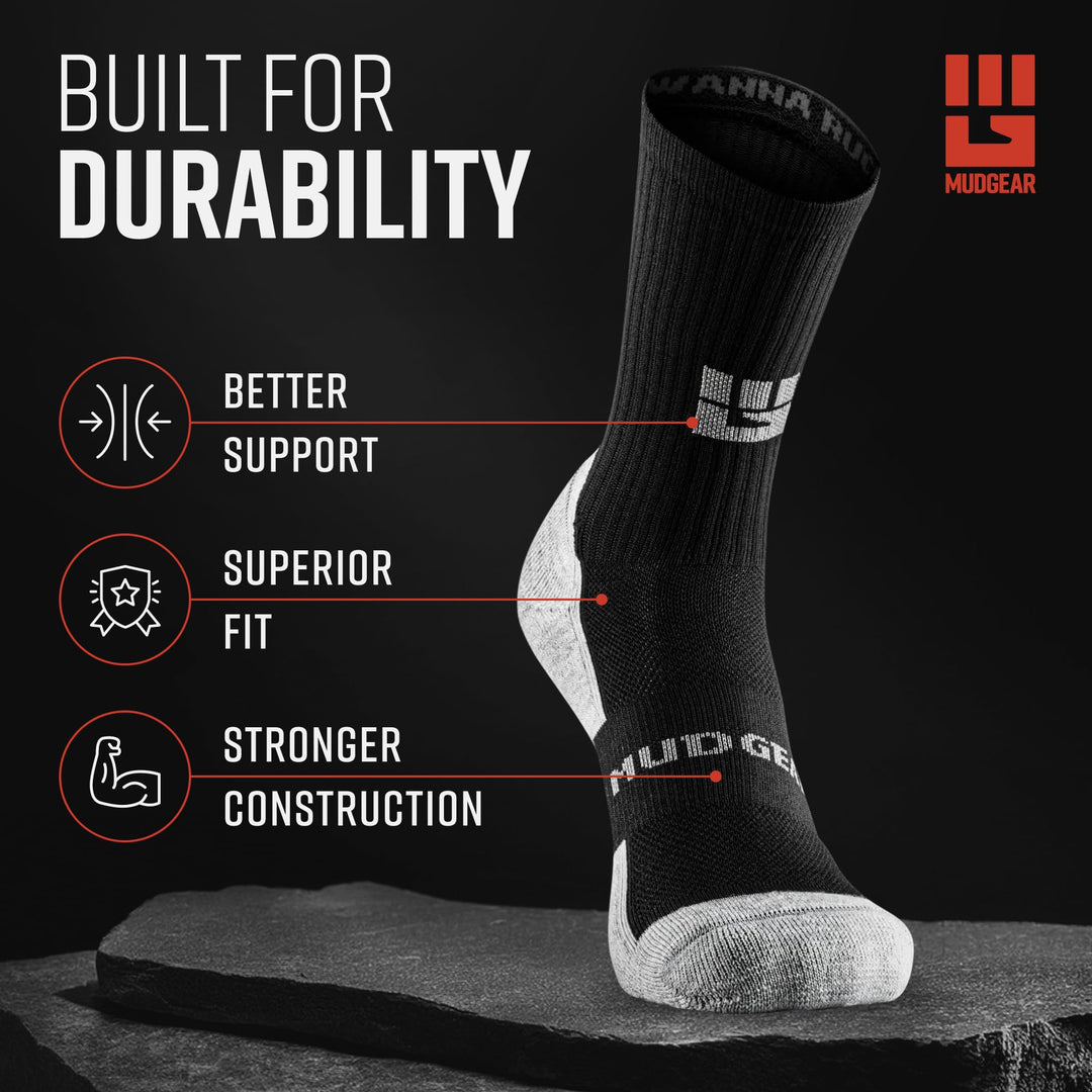 MudGear Ruck Sock (Black/Gray) Small