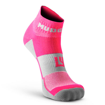 MUDGEAR QUARTER (¼) CREW SOCKS -Pink /Gray - Made in the USA 