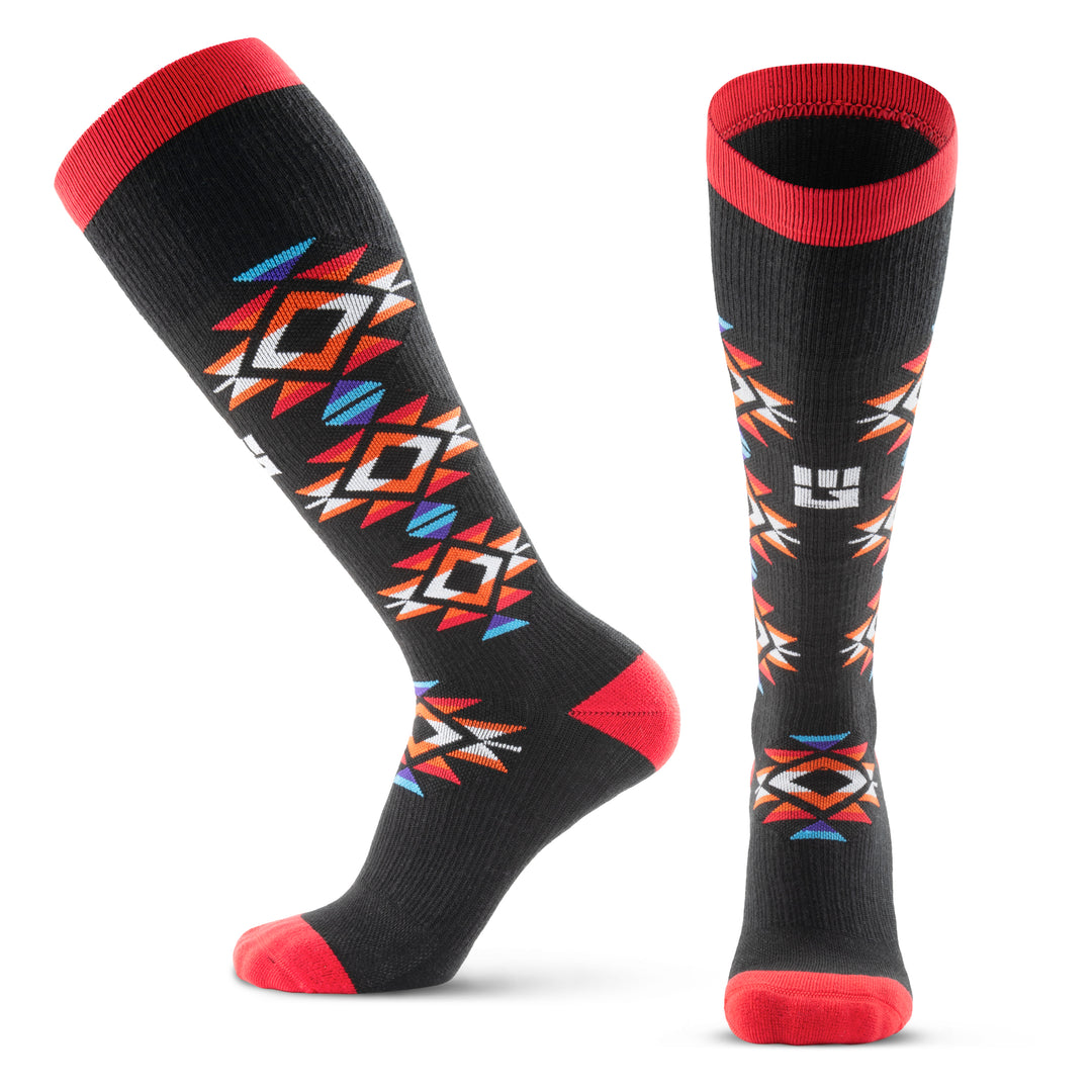 MudGear Mesa Horizon Tall Compression Socks - Black/Red (1 Pair)