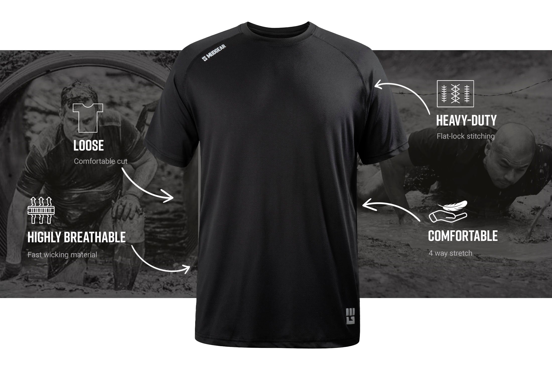MudGear Loose VX SHIRT infographics 2 — product features infographic