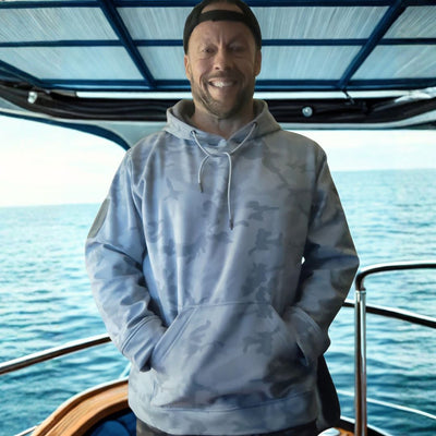 MudGear All Weather Warrior Hoodie Light Gray Camo lifestyle image 4 — customer photo