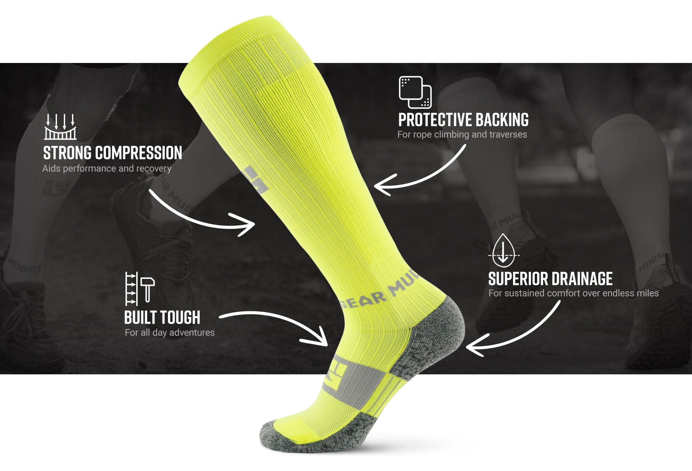 mudgear highlighter ocr trail socks
