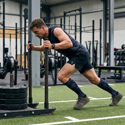 Customer photo of MudGear Custom Black/Gray Camo Tall Compression Socks (1 pair)
