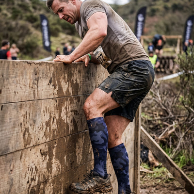 Customer photo of MudGear Custom Black/Gray Camo Tall Compression Socks (1 pair)