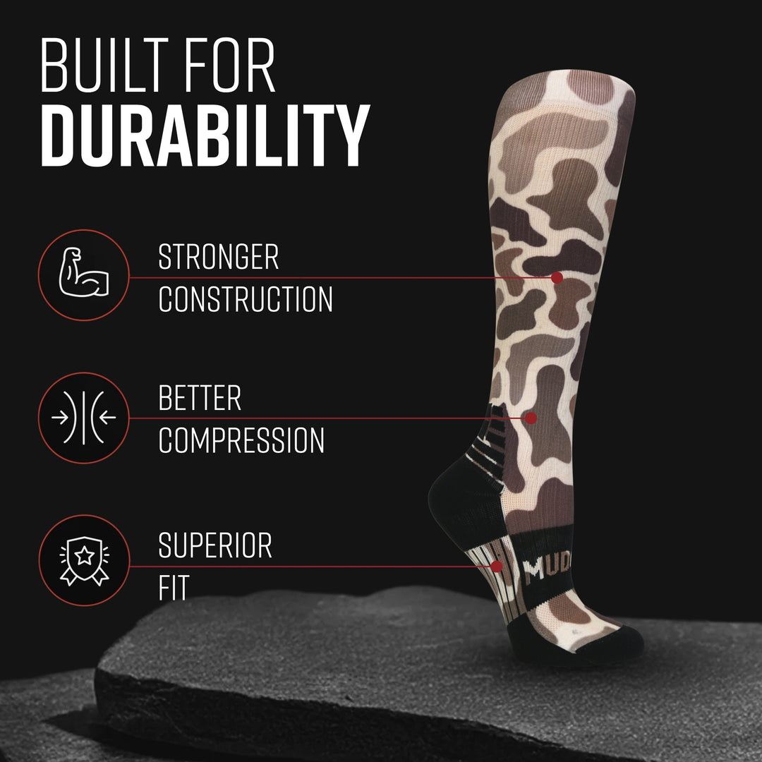 MudGear Custom Duck Camo Tall Compression Socks (1 pair)