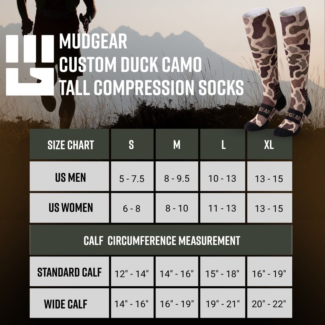 MudGear Custom Duck Camo Tall Compression Socks (1 pair)