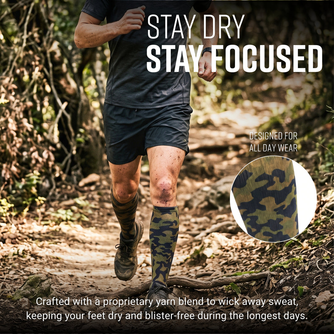MudGear Custom Green Camo Tall Compression Socks (1 pair)