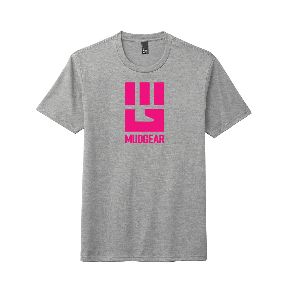 MudGear Tri-Blend Fist Logo Tee - Pink (Made to Order DTF)