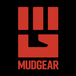 MudGear orange fist logo on black background