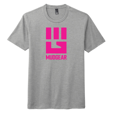 MudGear Tri-Blend Fist Logo Tee - Pink (Made to Order DTF)