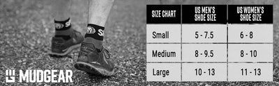 Mudgear - Spartan Quarter Socks Size Chart