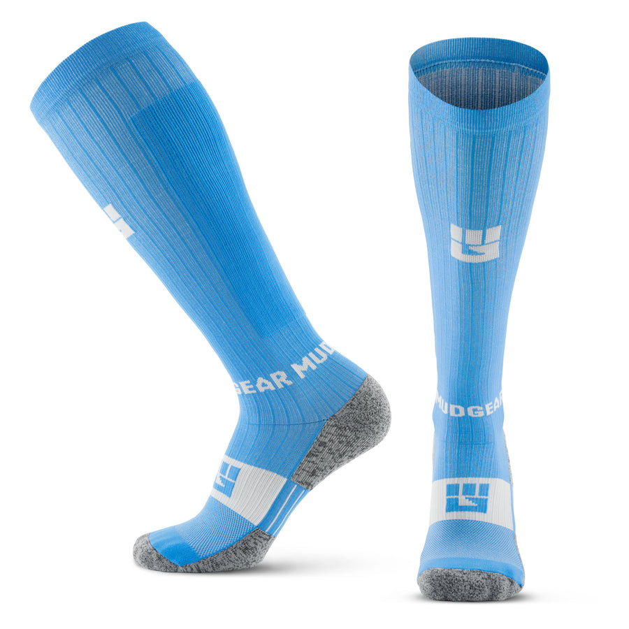 Tall Compression Socks (Neon Blue) – MudGear