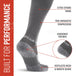 MudGear Tall Compression Merino Wool Socks - Gray/Light Gray (1 Pair)