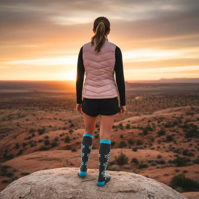 mudgear mesa horizon socks gray blue lifestyle photo 2 — customer photo