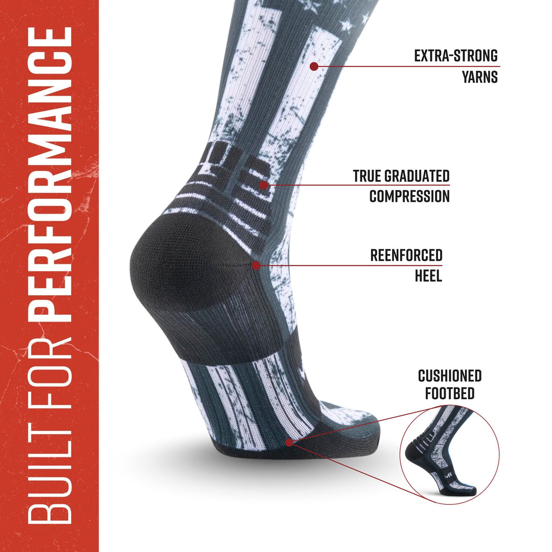 MudGear Custom First Responder Blue Line Compression Sock (1 pair)