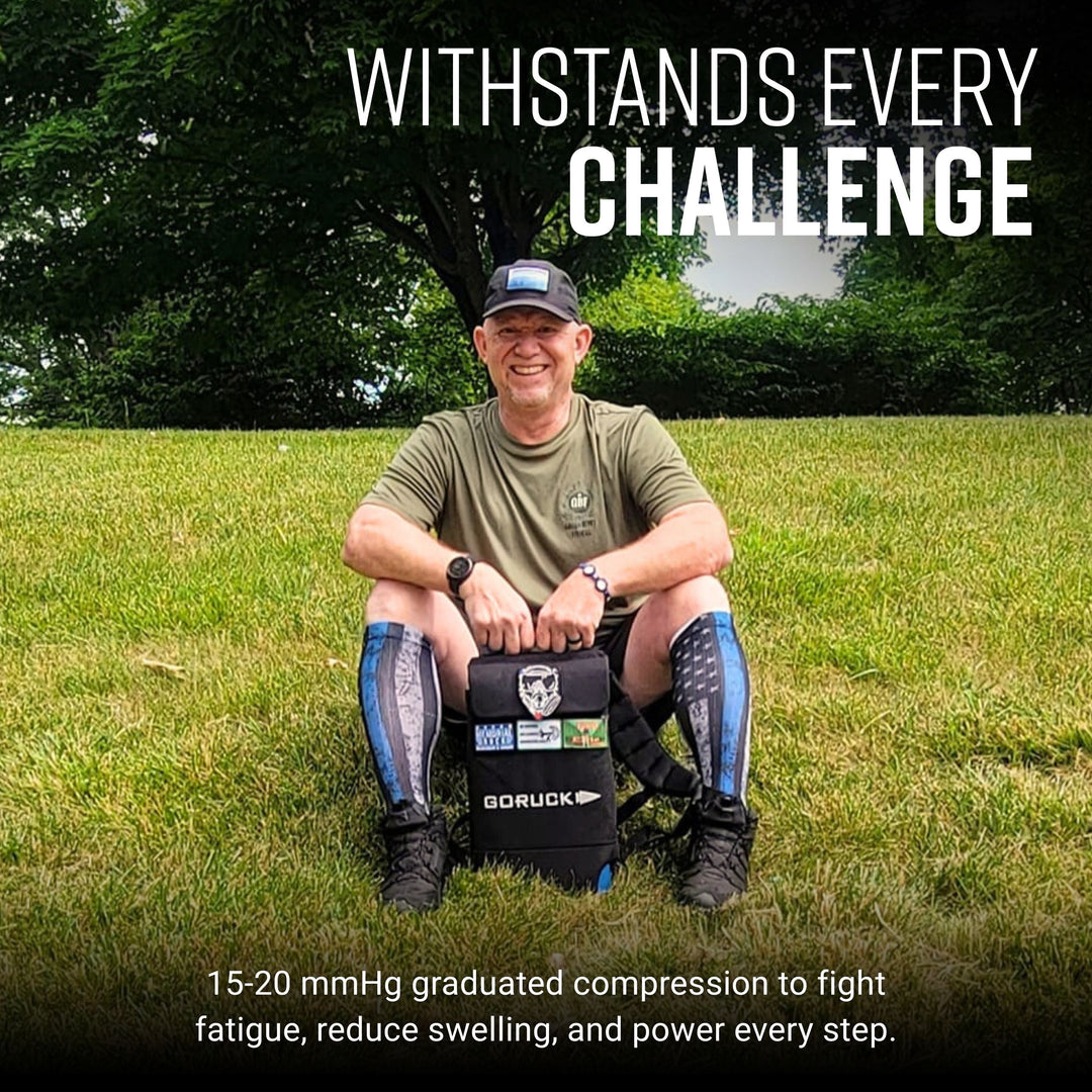 MudGear Custom First Responder Blue Line Compression Sock (1 pair)