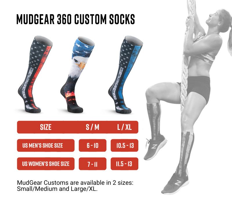 MudGear Custom First Responder Red Line Compression Sock (1 pair)