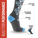 MudGear Mesa Horizon Tall Compression Socks - Gray/Blue (1 Pair)
