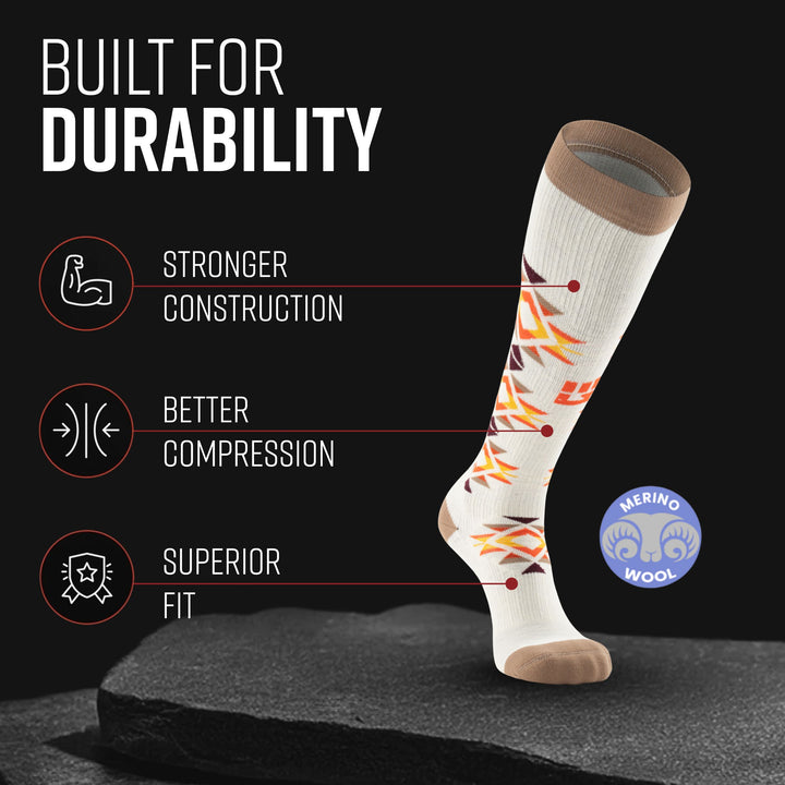 MudGear Mesa Horizon Tall Compression Socks - Tan/Brown (1 Pair)