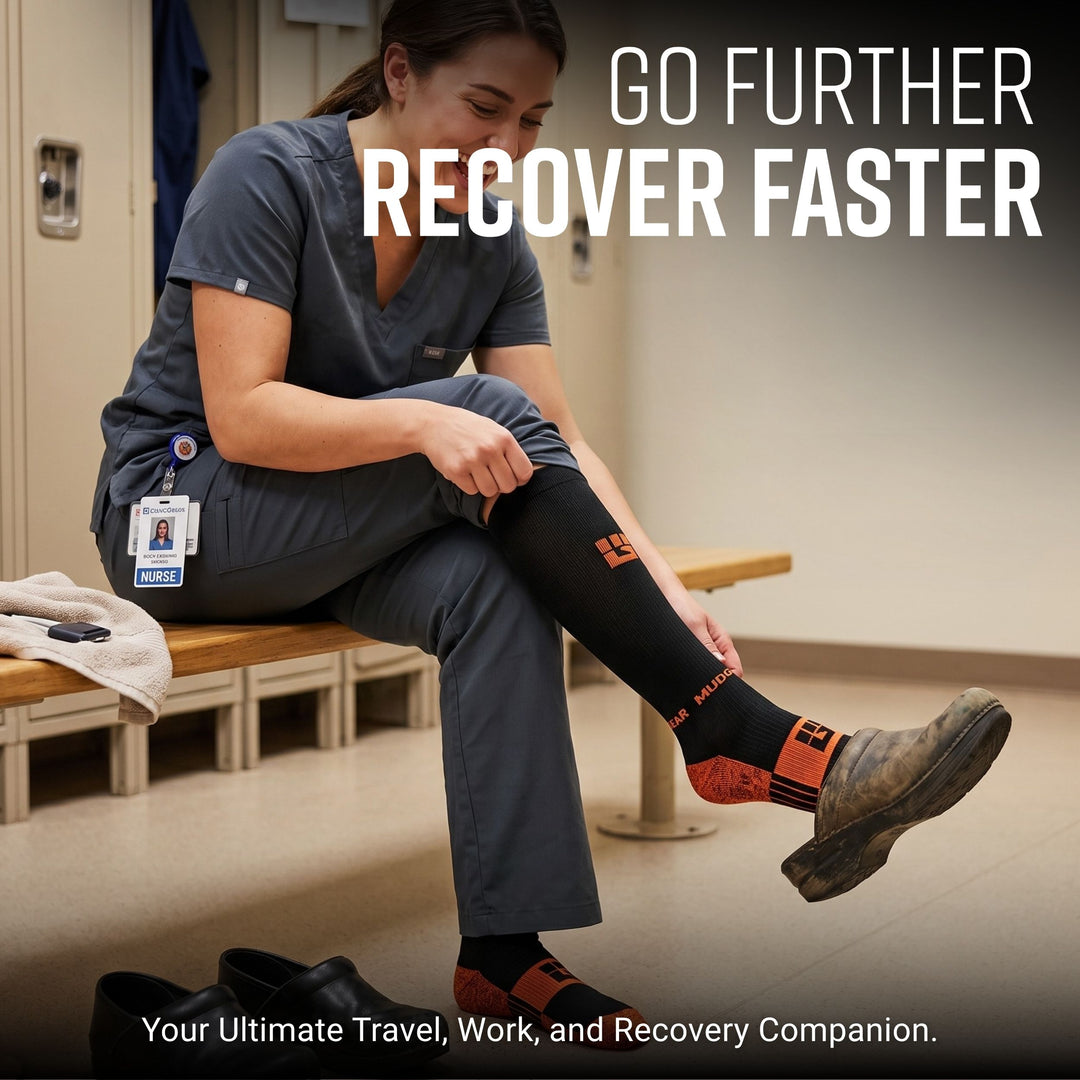 Compression Socks for Recovery - Black/Orange