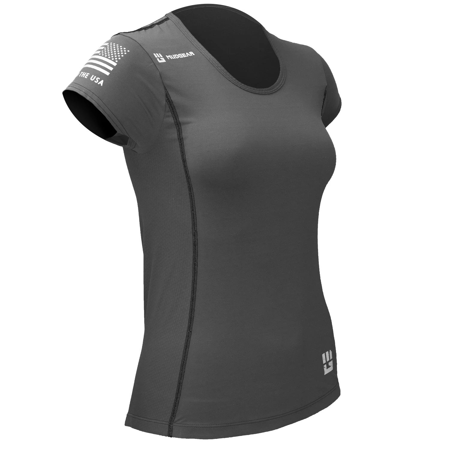 Women's Fitted Performance Shirt - Short Sleeve (Steel Gray) – MudGear
