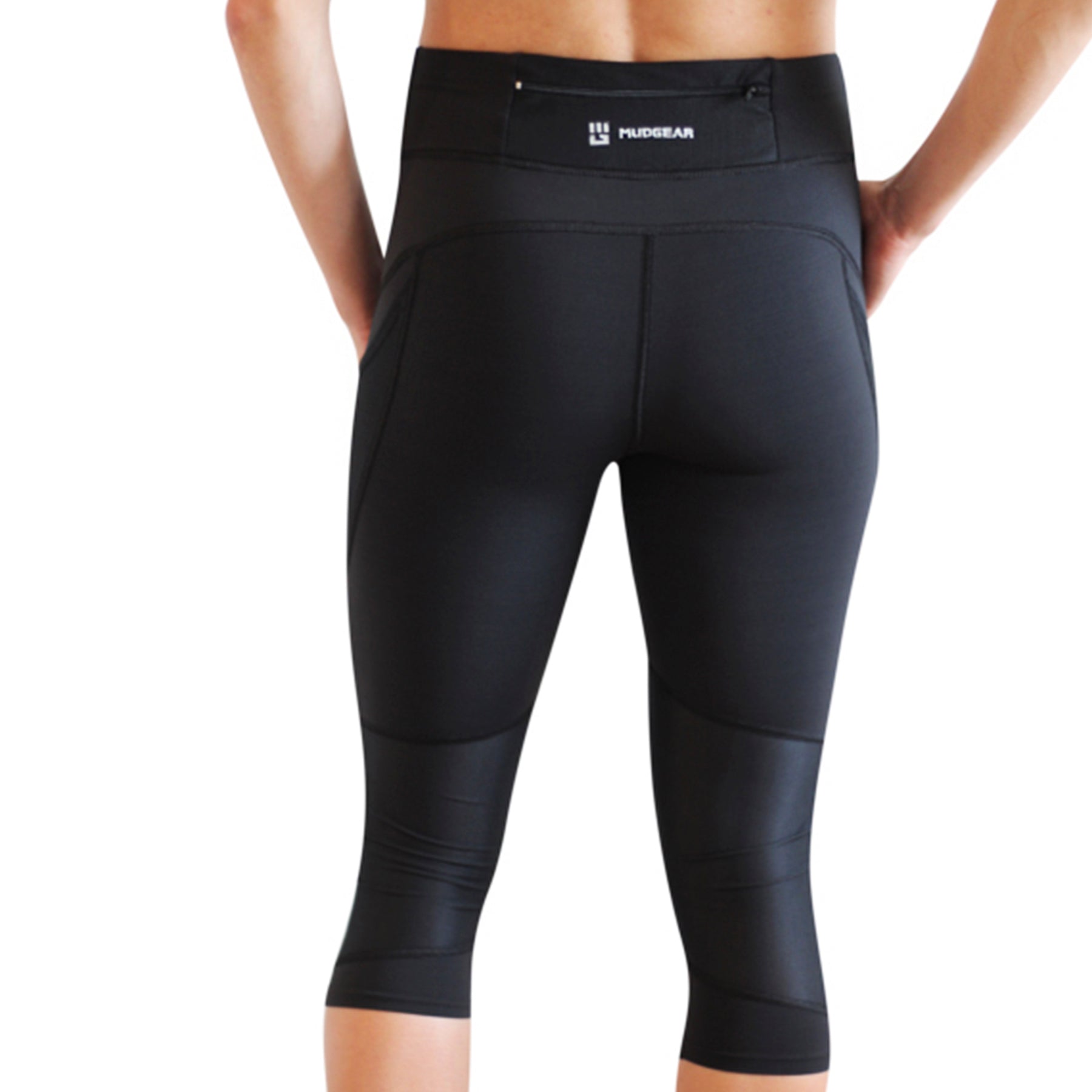 Pantalon de cyclisme rembourré 4D pour femme - Taille haute - Capris 3/4 - Collants de cyclisme avec poches zippées, noir, Taille L Pantalon de cyclisme rembourré 4D pour femme - Taille haute - Capris 3/4 - Collants de cyclisme avec poches zippées, noir, Taille L