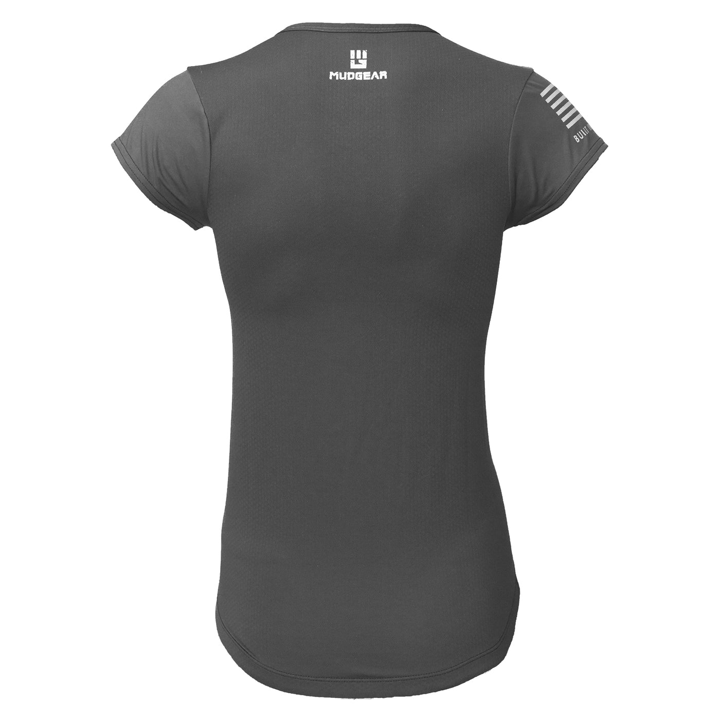 Mudgear Women’s Fitted Performance Shirt - Short Sleeve Back (Gray)