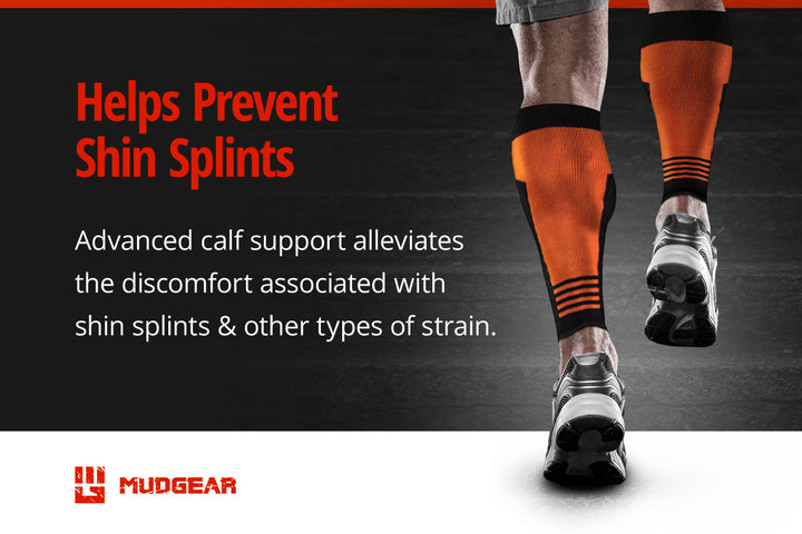 Compression Calf Sleeves (Black/Orange)